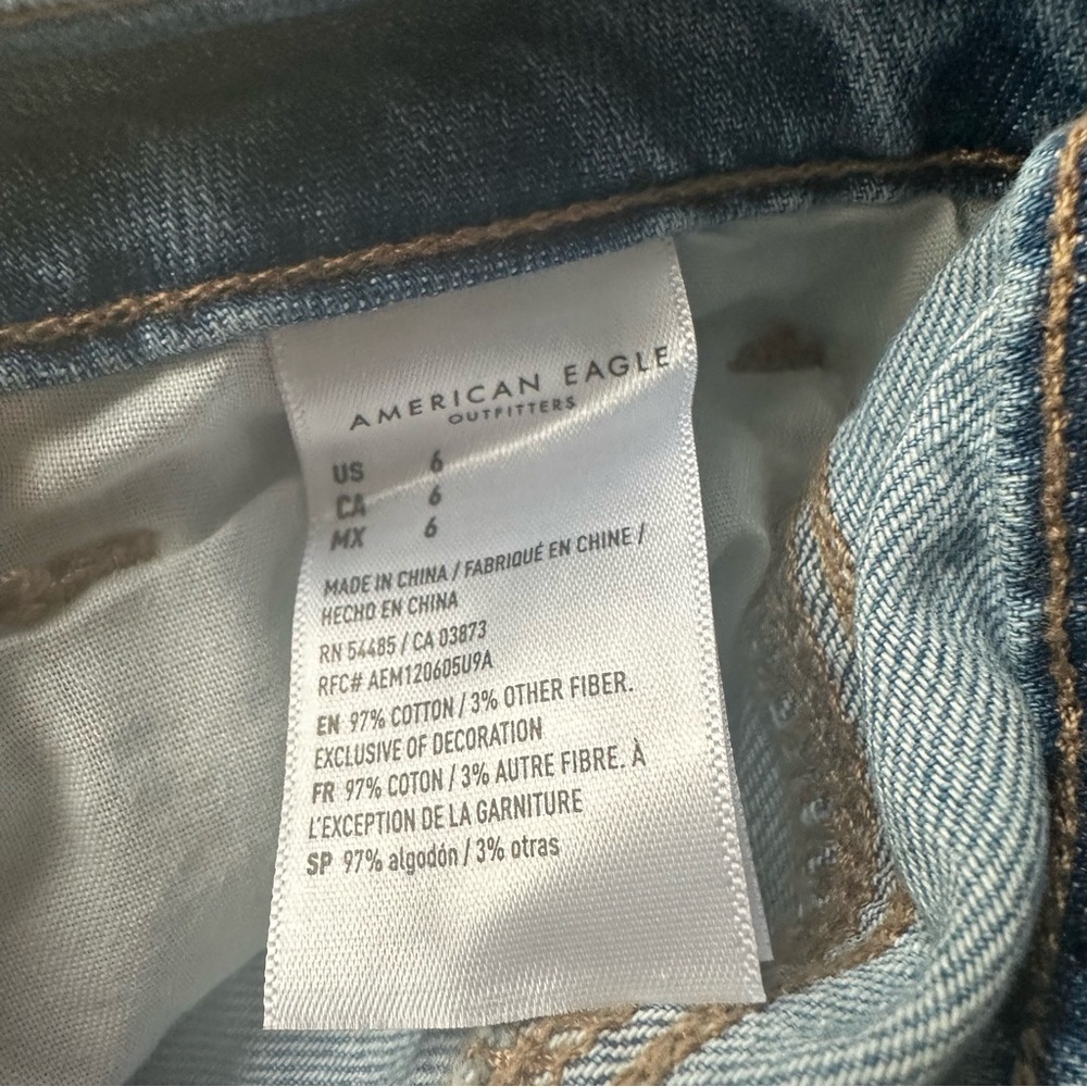 American Eagle Women's Denim Ruffle Mini Skirt Size 6 NWOT - Picture 7 of 9